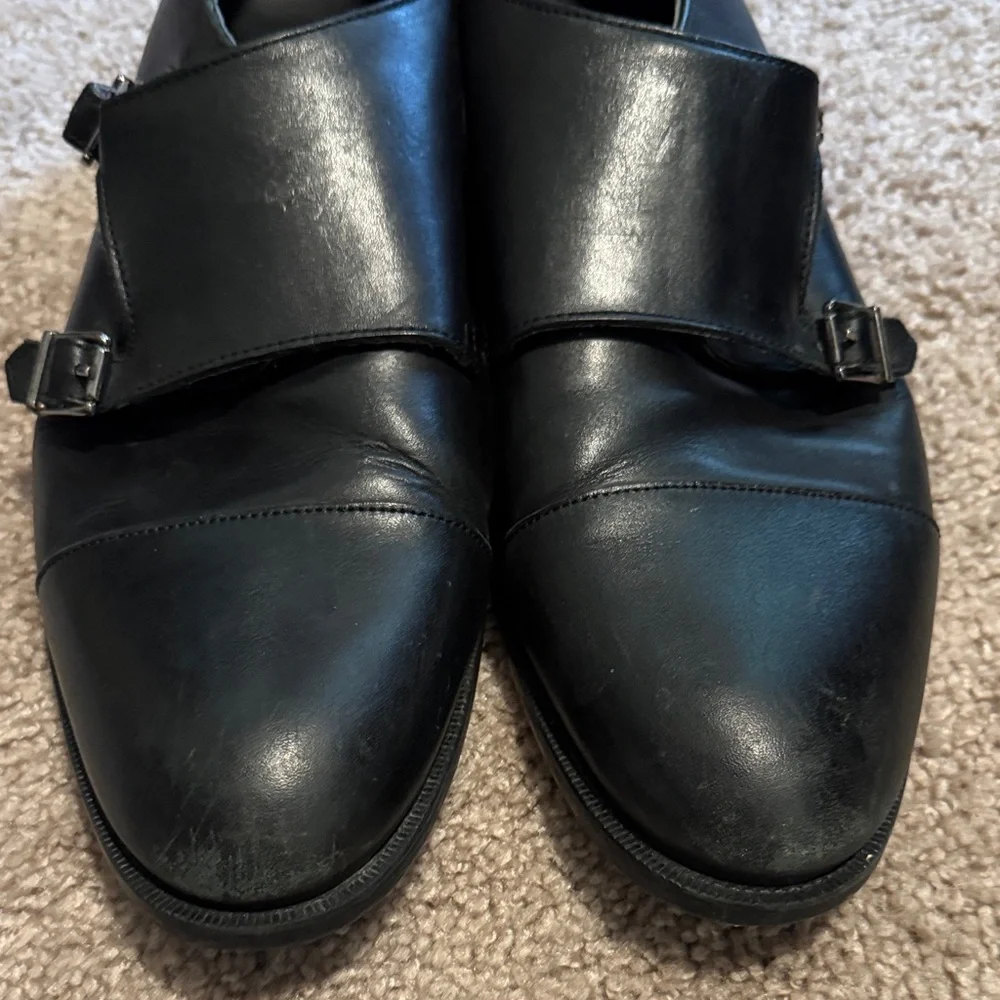 Zara Black Double Monk Strap Derbys